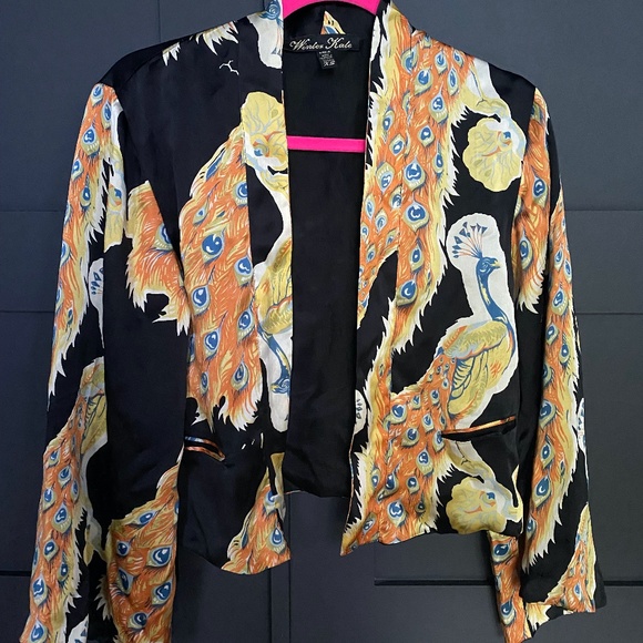 Silk Jacket Peacock Pattern - Picture 1 of 4